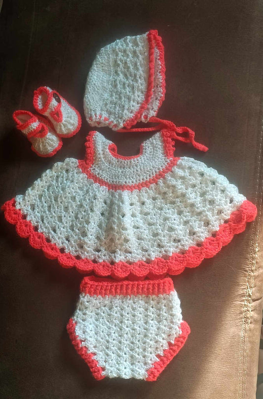 Crochet newborn dress outfit